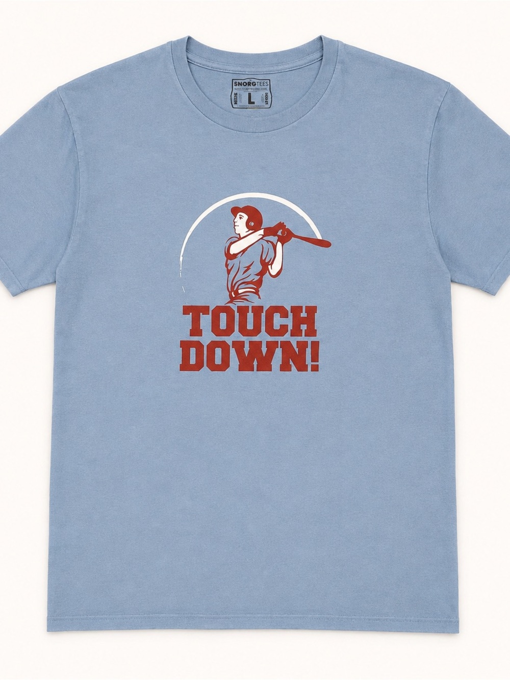Light Blue "Touch Down!" Graphic Short Sleeve Tee